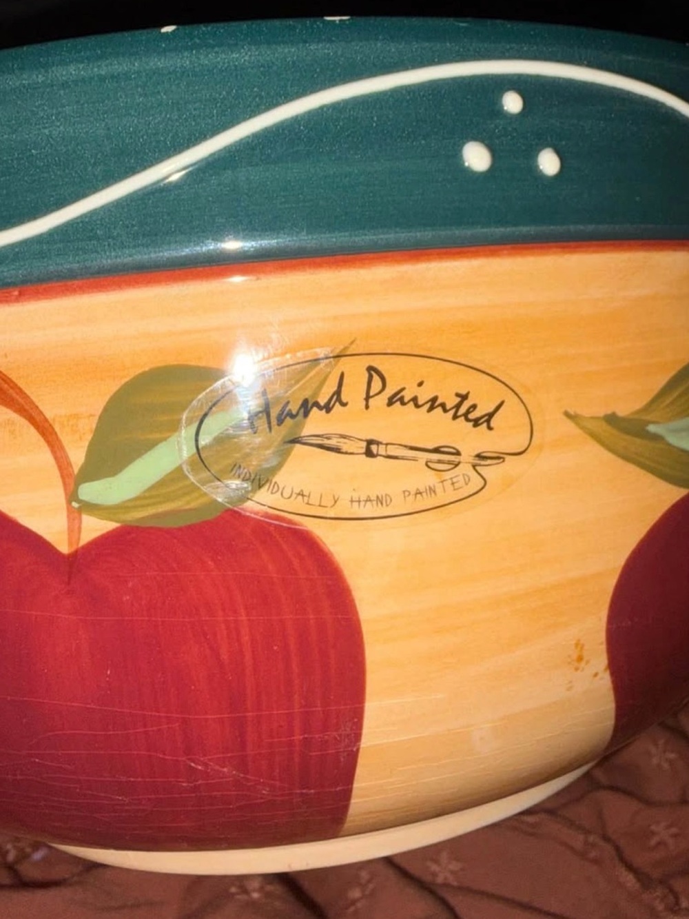 Wall Pottery Apple Hand painted Nesting Bowls - Picture 2 of 7